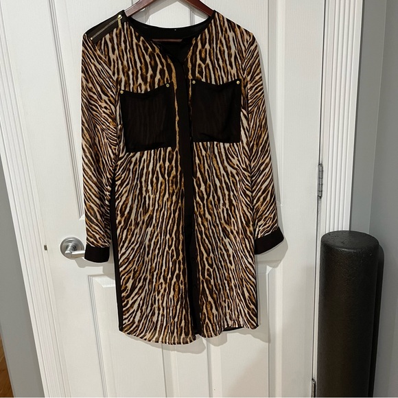 Brown and black long sleeve button up - Picture 2 of 11